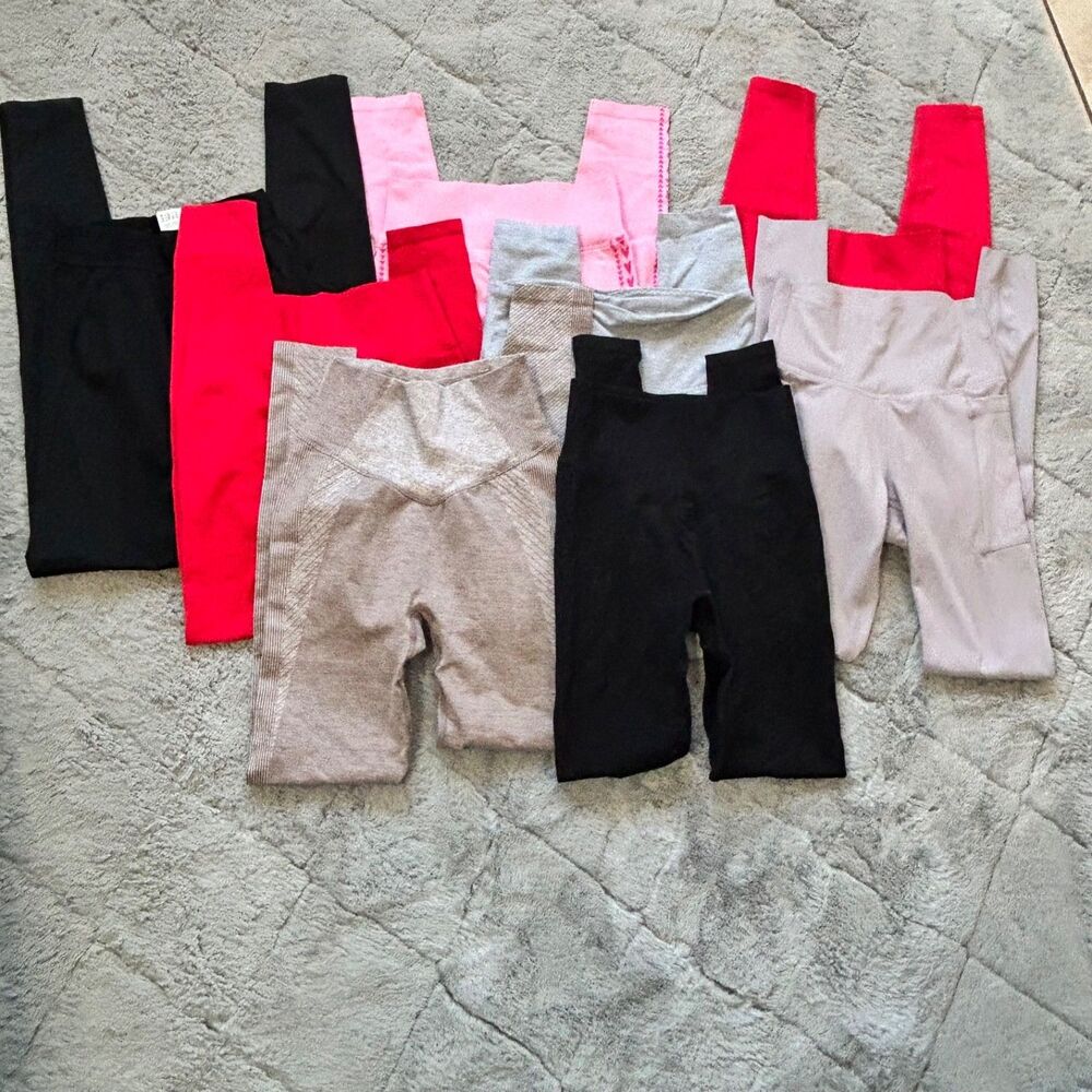 Lot of 10 VS Pink Victoria's Secret Leggings Bundle Yoga Solid XS